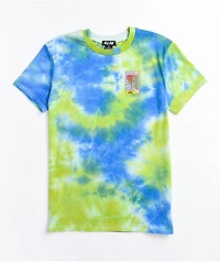 A-Lab Rainen Cartoon Rose Blue & Green Tie Dye T-Shirt
