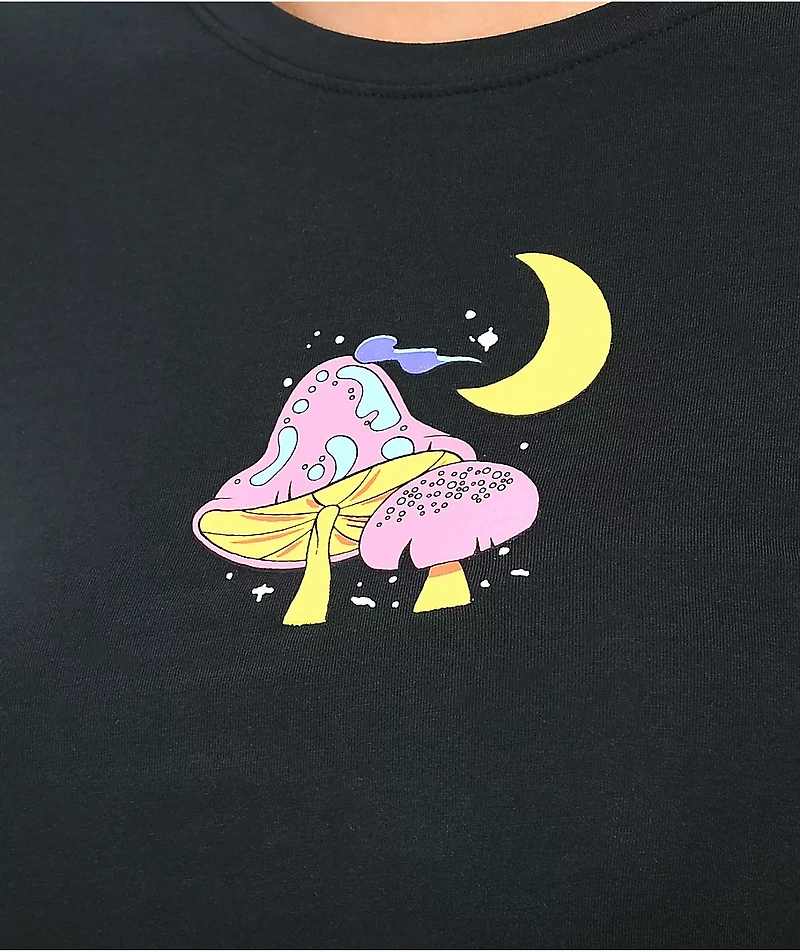 A-Lab Serina Mushroom Black Crop T-Shirt