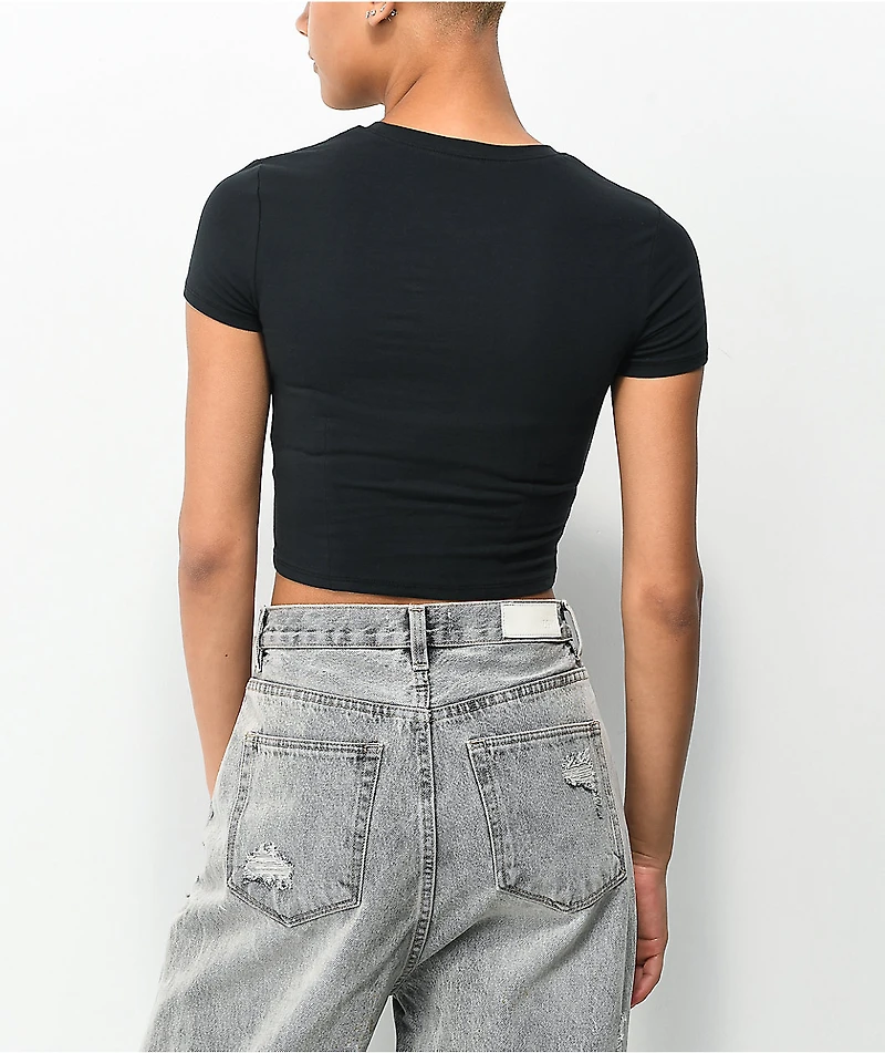 A-Lab Serina Mushroom Black Crop T-Shirt