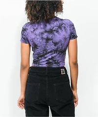 A-Lab Serina Peace Purple Tie Dye Crop T-Shirt