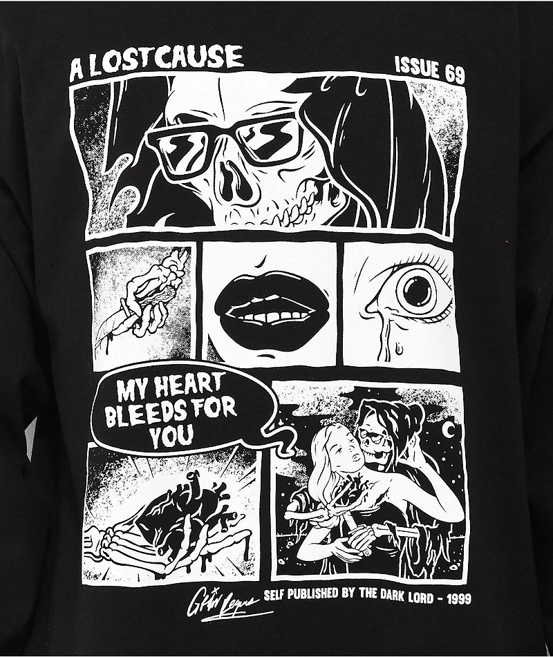 A Lost Cause Comic Black Long Sleeve T-Shirt