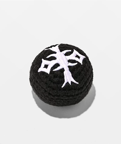A Lost Cause Cross Black Crochet Hacky Sack