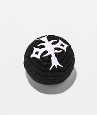 A Lost Cause Cross Black Crochet Hacky Sack