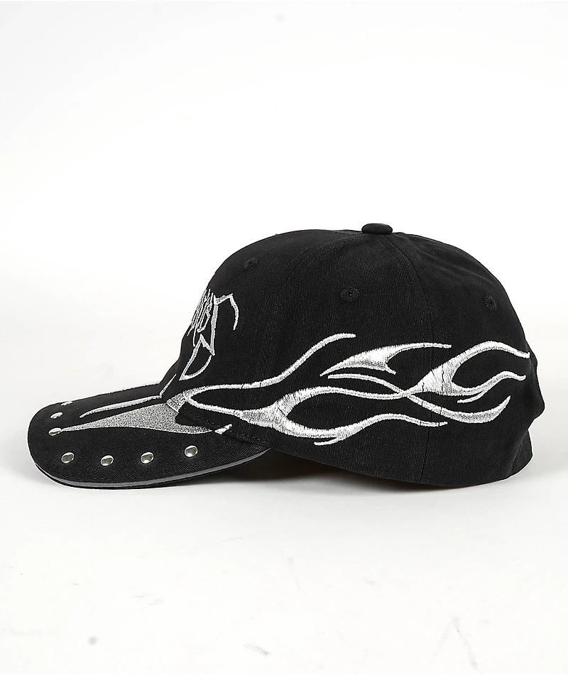 A Lost Cause Cursed Studded Black Strapback Hat