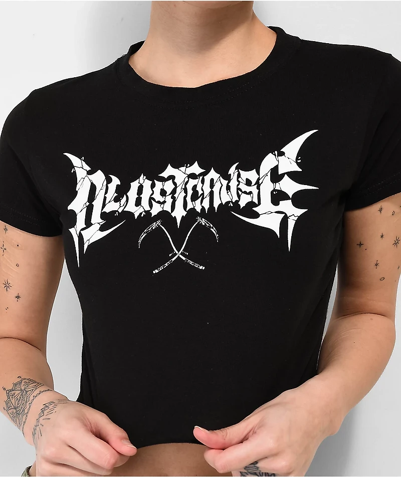 A Lost Cause Dark Crystal Black Crop T-Shirt