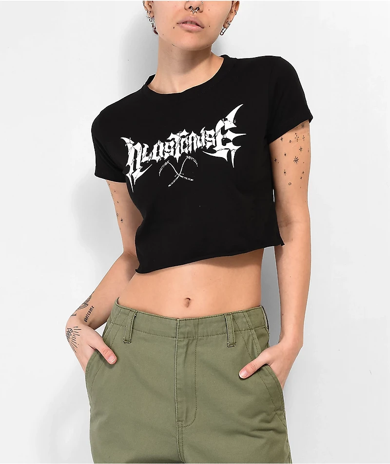 A Lost Cause Dark Crystal Black Crop T-Shirt