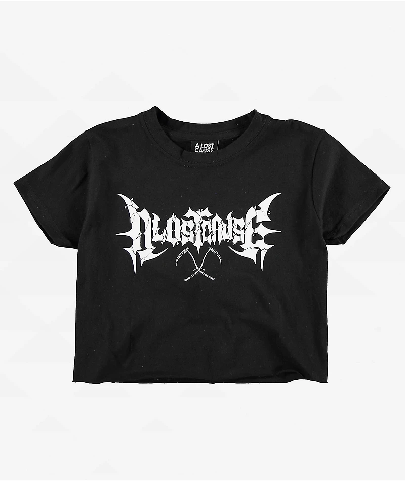 A Lost Cause Dark Crystal Black Crop T-Shirt