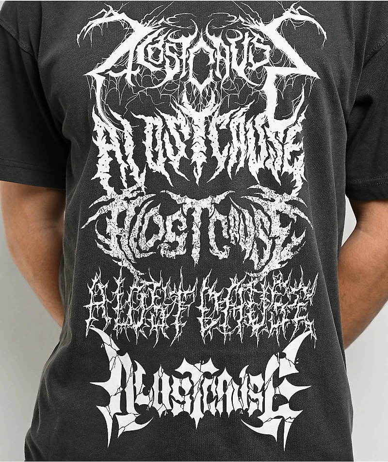 A Lost Cause Dark Omens Vintage Charcoal T-Shirt