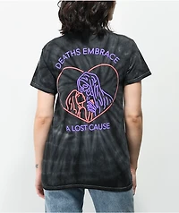 A Lost Cause Deaths Embrace Grey Tie Dye Boyfriend T-Shirt