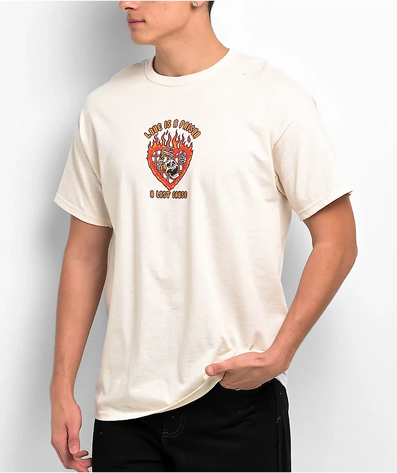 A Lost Cause Love Is Prison Natural T-Shirt