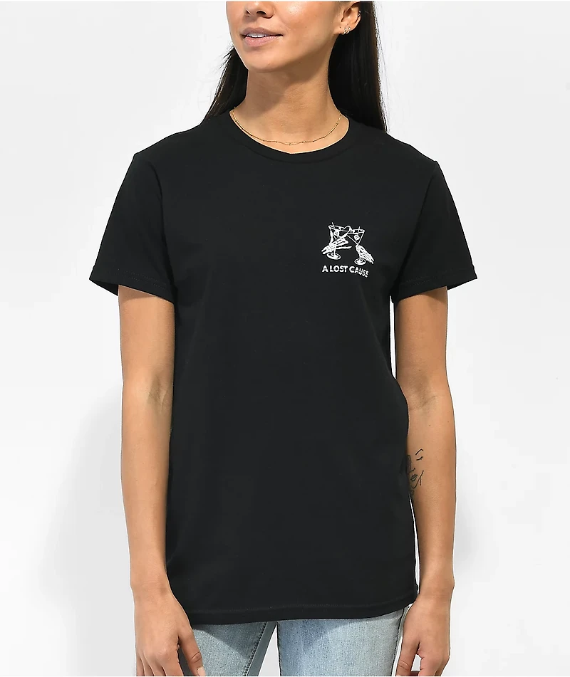 A Lost Cause Martini Like It Dirty Black T-Shirt