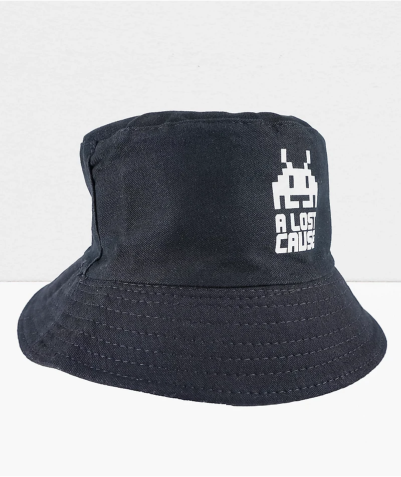 A Lost Cause Space Invader Black Bucket Hat