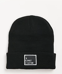 A Lost Cause Squared Tall Black Beanie