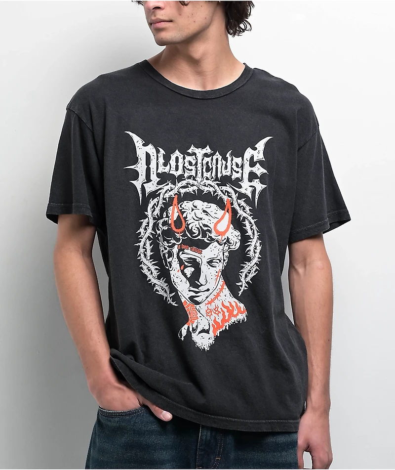 A Lost Cause Statue Vintage Wash Black T-Shirt