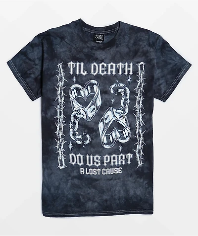 A Lost Cause Til Death Do Us Part Grey Tie Dye T-Shirt