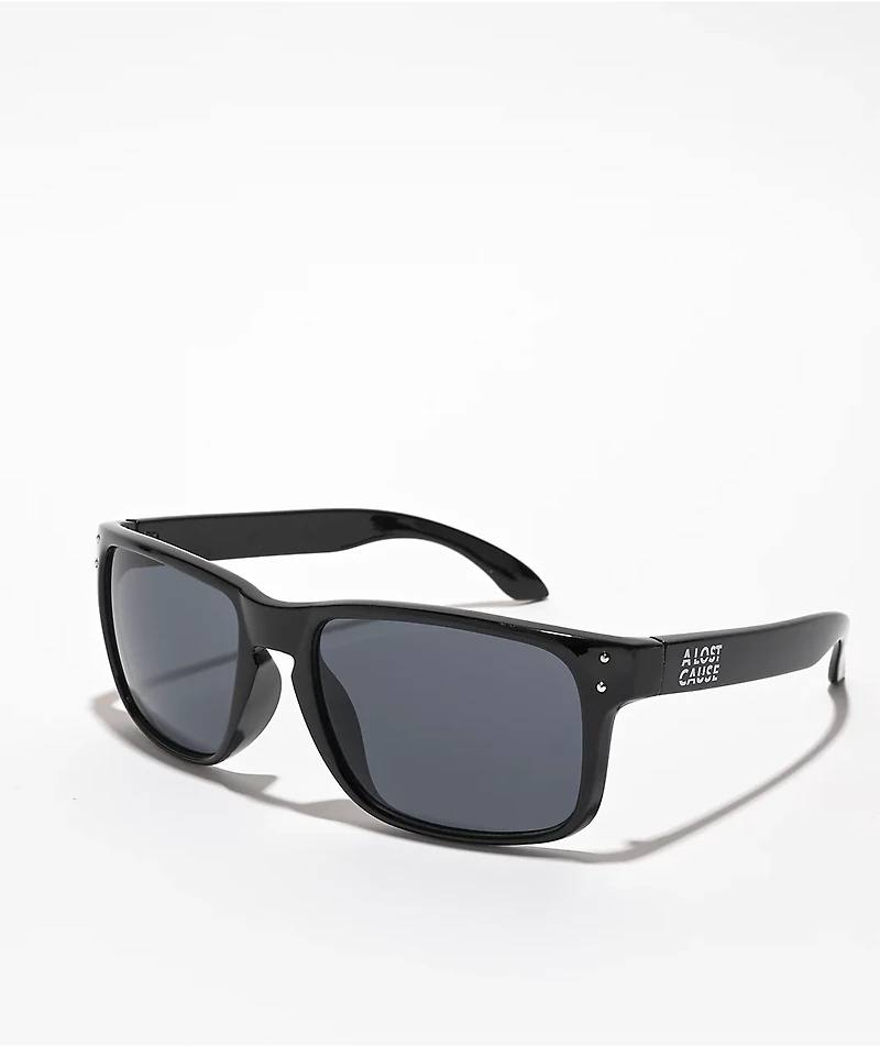 A Lost Cause Wrap Black Sunglasses