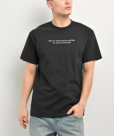 A.LAB 9 To 5 BTW Black T-Shirt