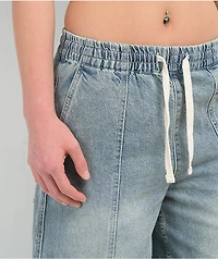 A.LAB Analog Cables Mega Rave Light Blue Wash Cargo Jeans