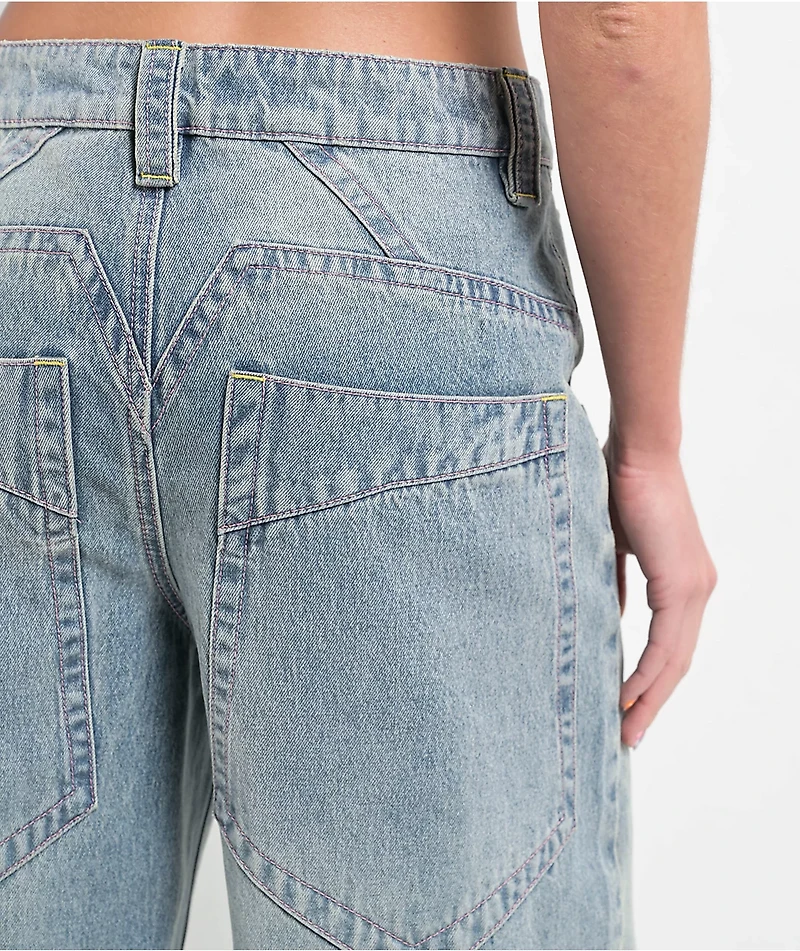 A.LAB Analog Star Blue Wash Ultra Loose Jeans