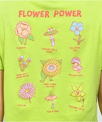 A.LAB Ballina Flower Power Green Crop T-Shirt