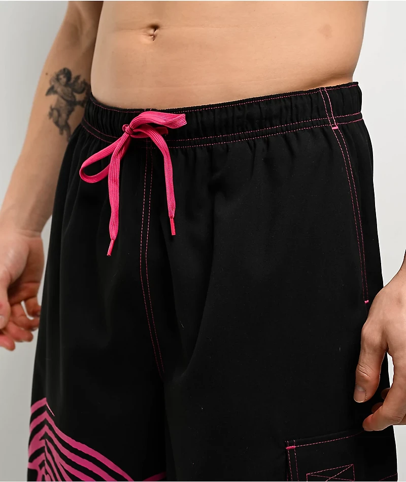 A.LAB Bass Black Cargo Board Shorts