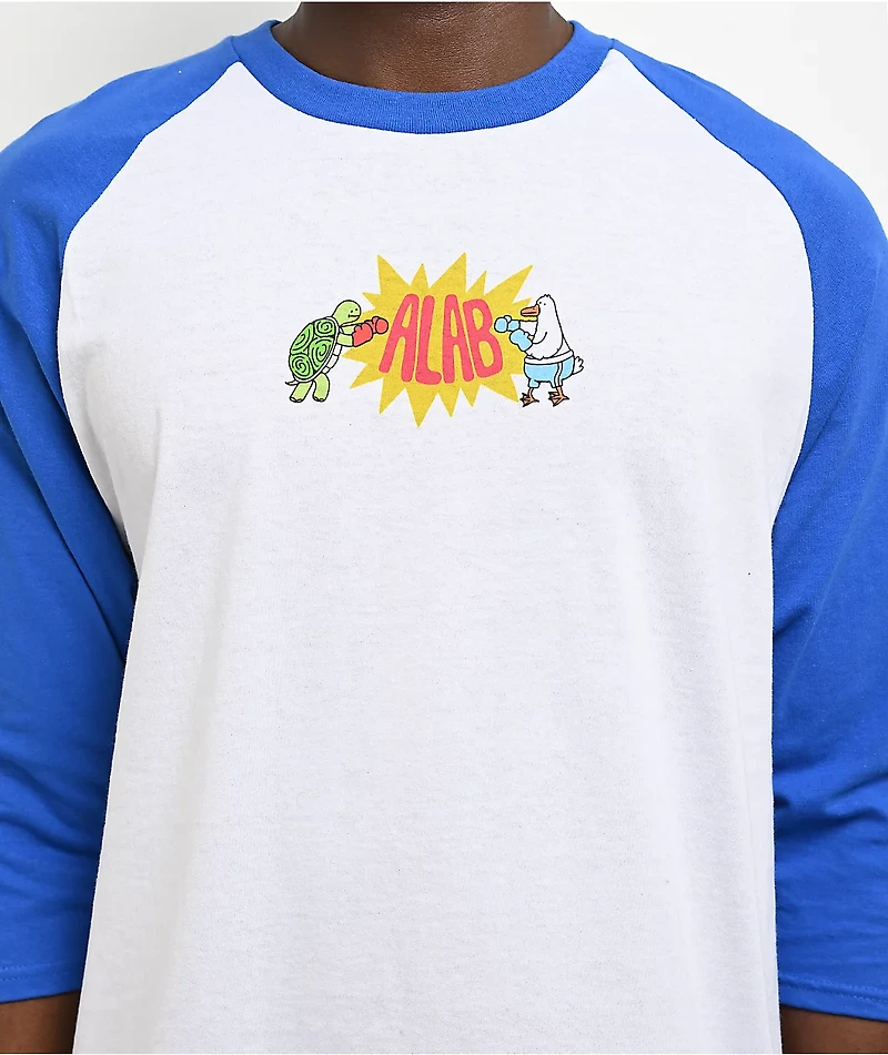 A.LAB Boxing Jerry White & Blue Three Quarter Sleeve T-Shirt