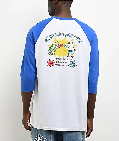 A.LAB Boxing Jerry White & Blue Three Quarter Sleeve T-Shirt