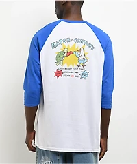 A.LAB Boxing Jerry White & Blue Three Quarter Sleeve T-Shirt