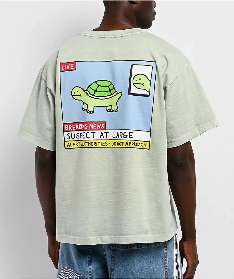 A.LAB Breaking News Mint Green Wash T-Shirt