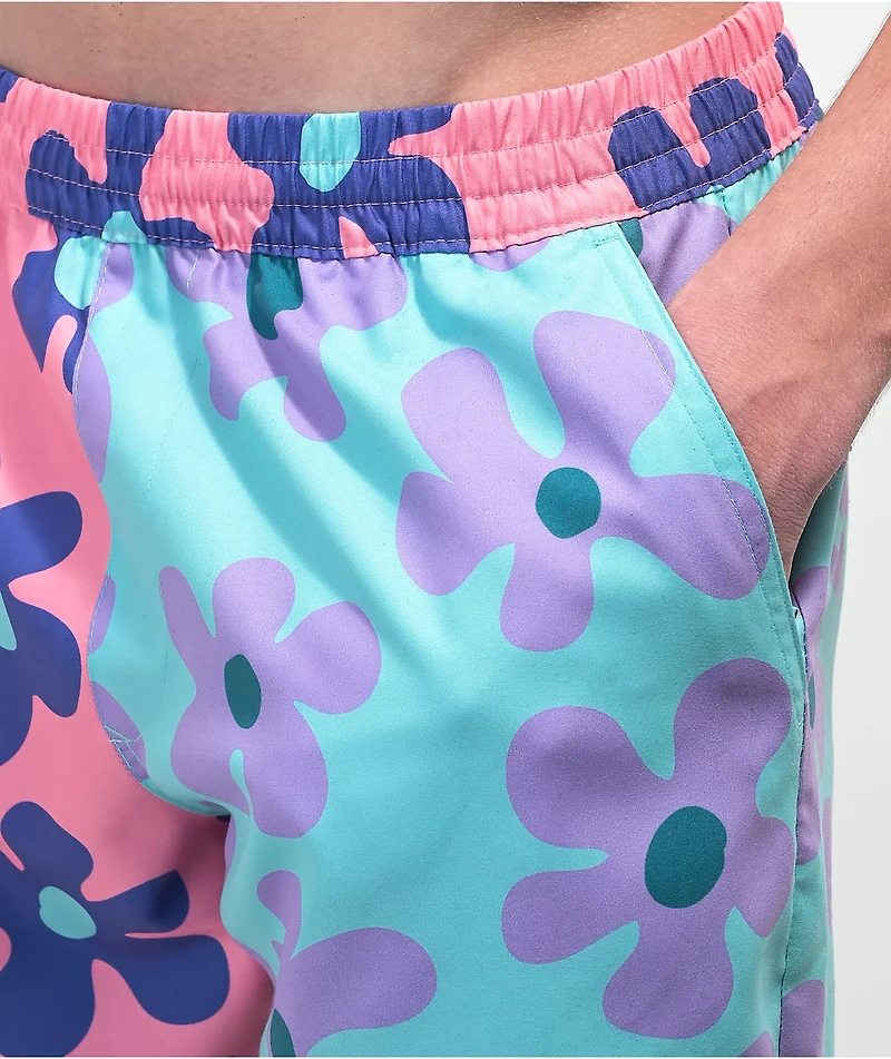 A.LAB Bum Split Pink & Blue Board Shorts