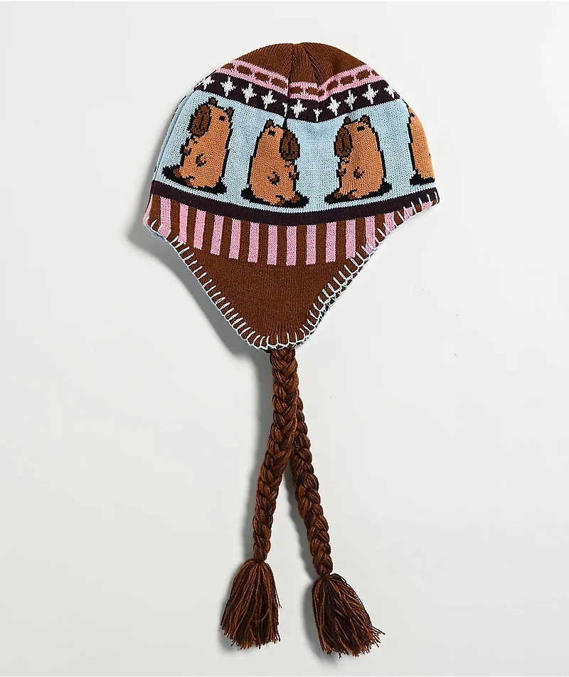 A.LAB Capybara Brown Flap Beanie