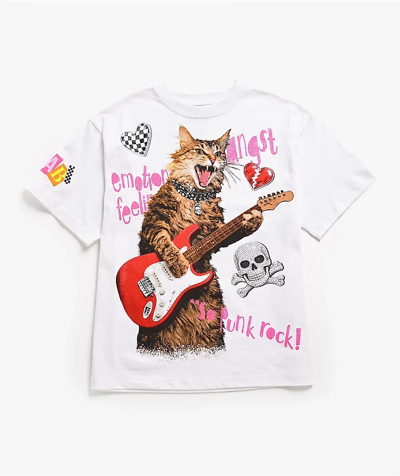 A.LAB Cat Rock White Oversized Boxy T-Shirt