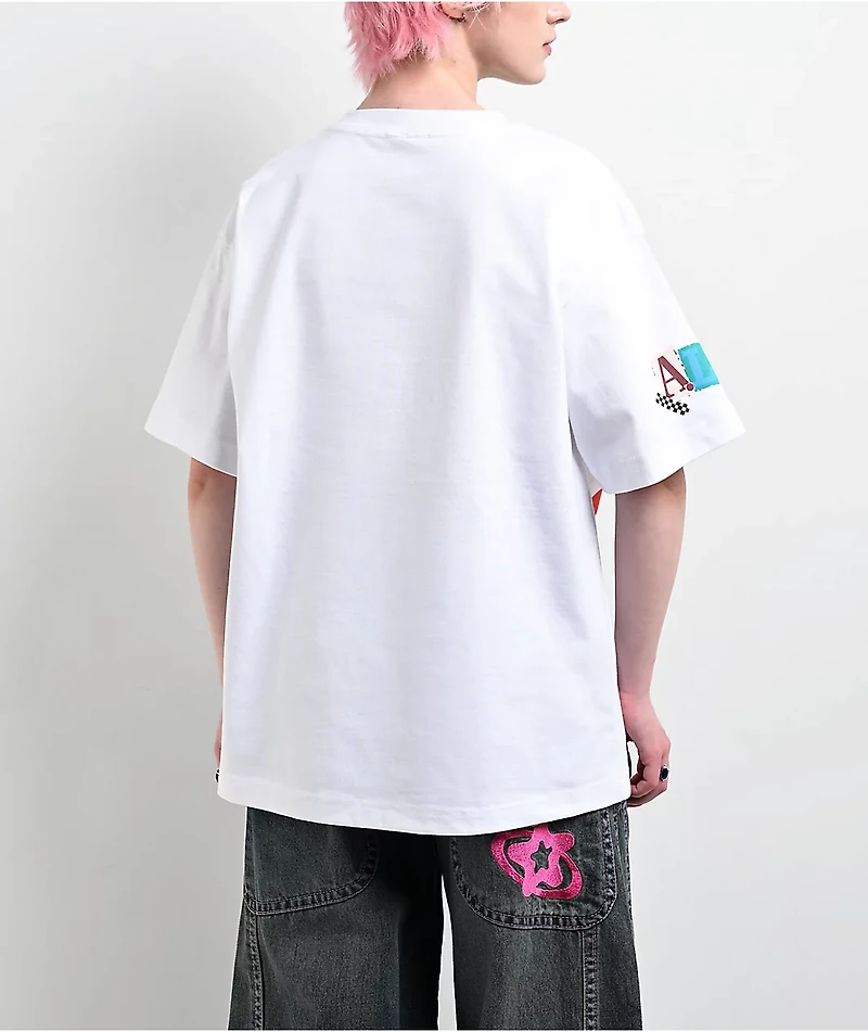 A.LAB Cat Rock White Oversized Boxy T-Shirt