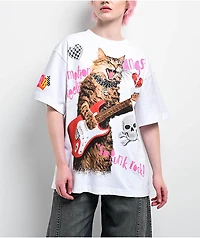 A.LAB Cat Rock White Oversized Boxy T-Shirt