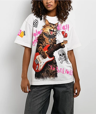 A.LAB Cat Rock White Oversized T-Shirt