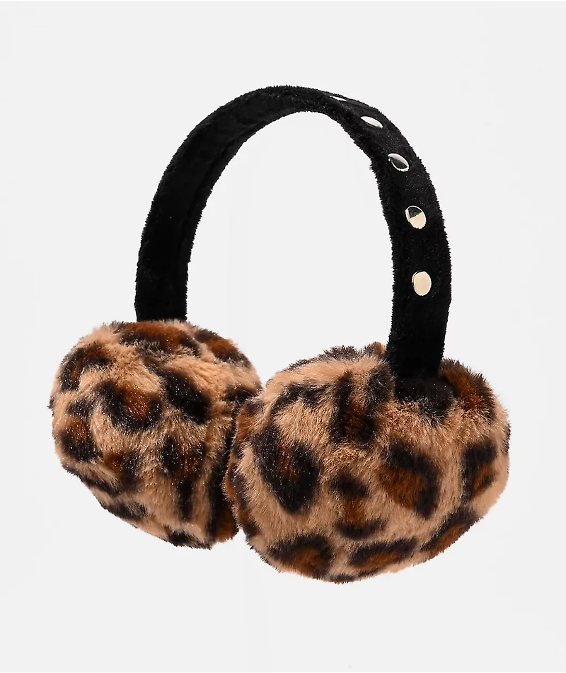 A.LAB Cheetah Print Fuzzy Ear Muffs