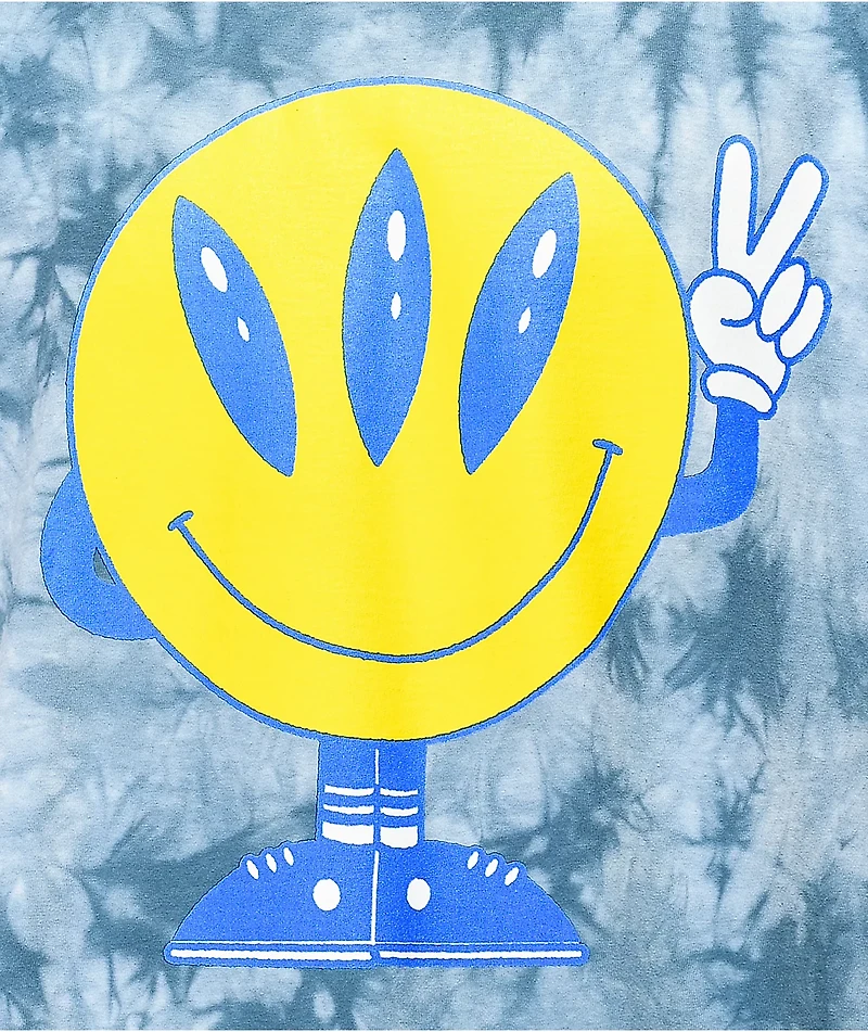 A.LAB Come Peace Blue Wash T-Shirt