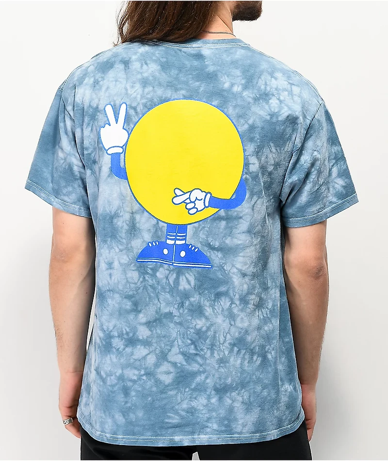A.LAB Come Peace Blue Wash T-Shirt