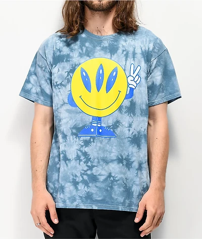 A.LAB Come Peace Blue Wash T-Shirt