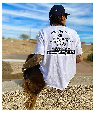 A.LAB Crappy's Plumbing White T-Shirt