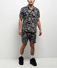 A.LAB Cruise Grey Terry Short Sleeve Button Up Shirt