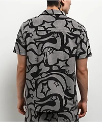 A.LAB Cruise Grey Terry Short Sleeve Button Up Shirt