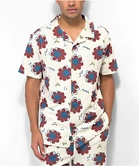 A.LAB Cruise Terry White Short Sleeve Button Up Shirt