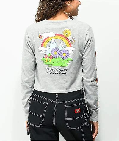 A.LAB Dita Rainbow Grey Crop Long Sleeve T-Shirt