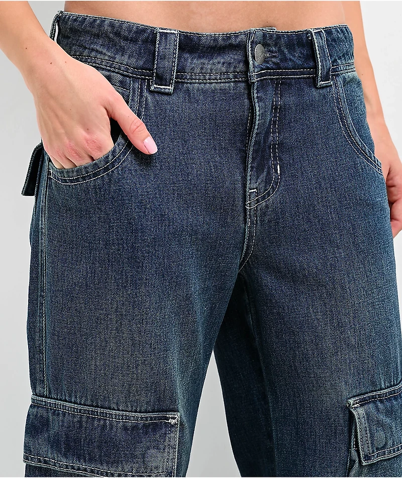 A.LAB Ether Blue Cargo Loose Jeans