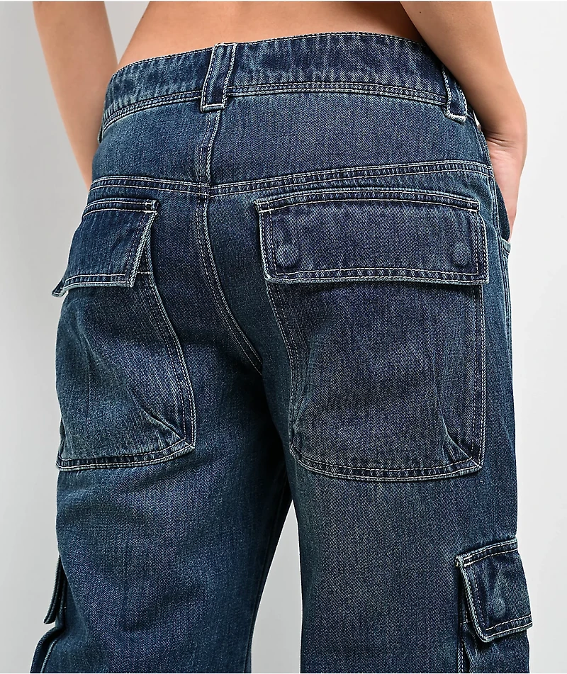 A.LAB Ether Blue Cargo Loose Jeans