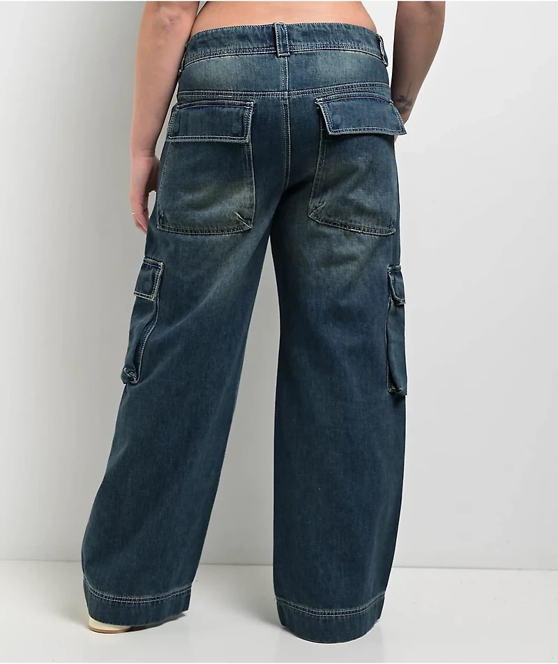A.LAB Ether Blue Cargo Loose Jeans