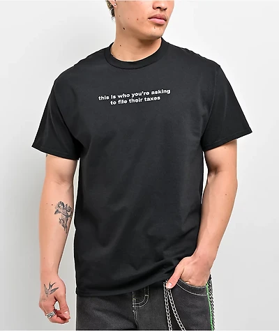 A.LAB File Taxes Black T-Shirt