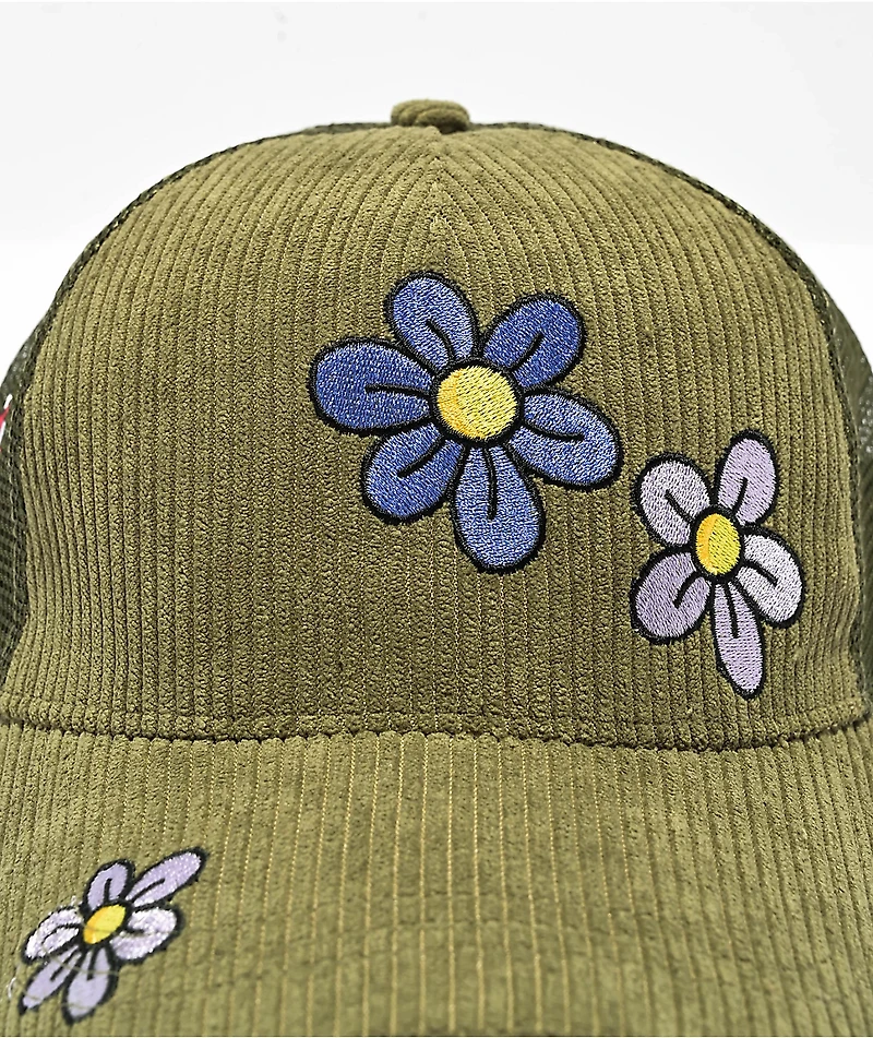 A.LAB Florens Green Corduroy Trucker Hat