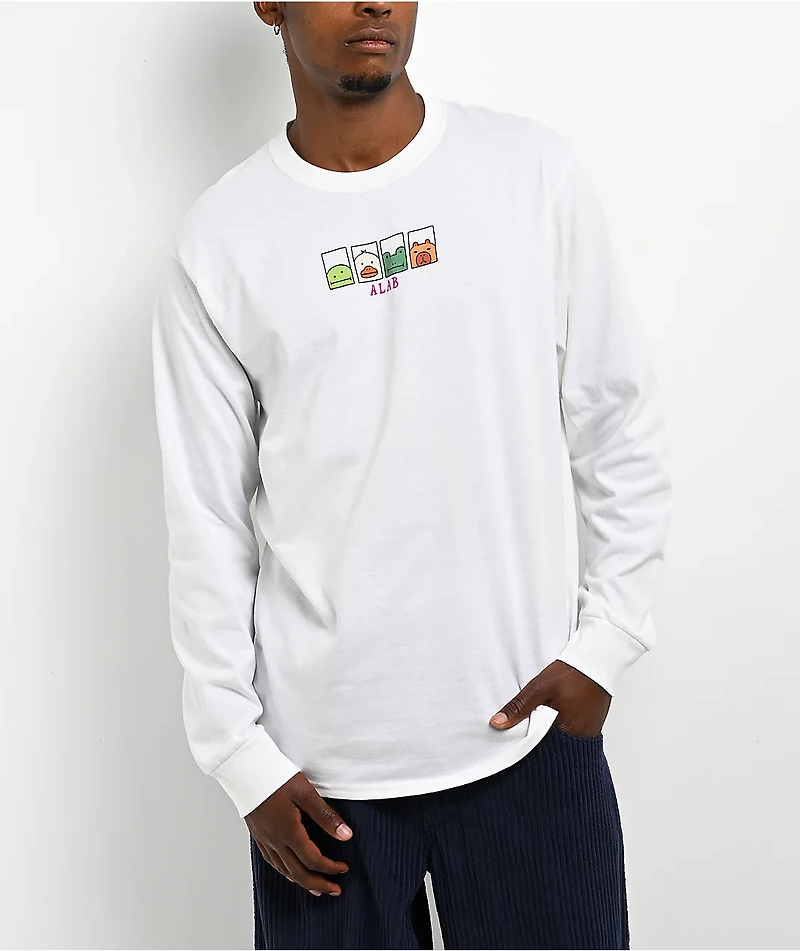 A.LAB Footbag White Long Sleeve T-Shirt